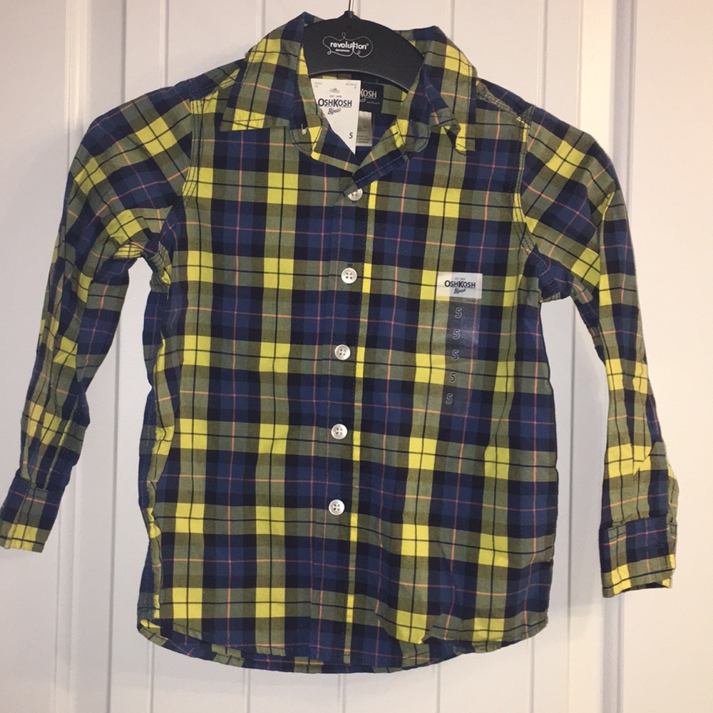 NWT-Osh Kosh Boys Button Down Shirt- Size 5